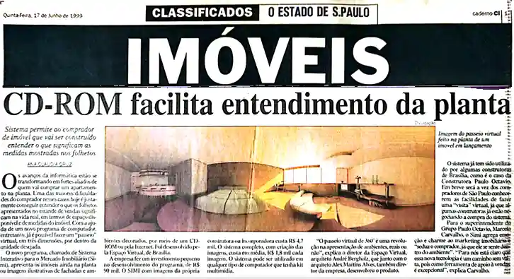 O Estado de S. Paulo, Classificados de Imóveis — “CD-ROM facilita entendimento da planta”